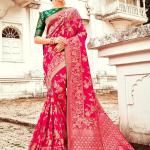 Monjolika Fashion Women's Banarasi Silk Saree With Blouse Piece.